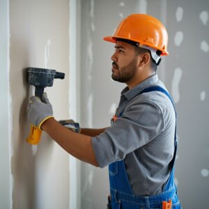 Hispanic man drywall repair